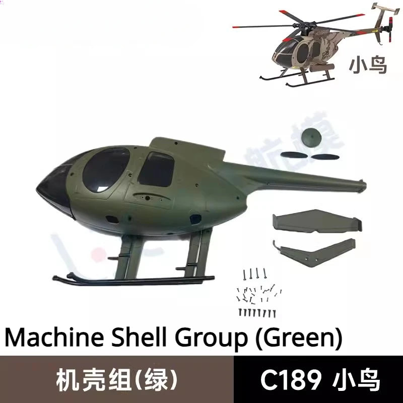 C189 MD500 RC Helicopter Simulation Original Parts Complete Rotor Cap Landing Gear Paddle Engine Room Cover Machine Shell