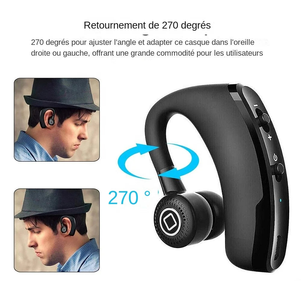 Single-Ear Driving Bluetooth Earphone for Hands-Free Communication Car Ear Hook Headset Wireless Headphones over Ear Gaming