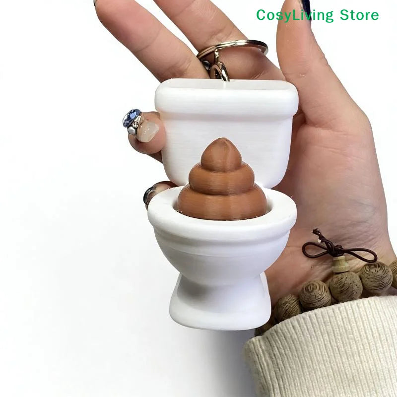 [CL]1/2Pcs Calming Keychain Keys Finger Button Party Gift Toilet Poop Hanging Fingertip Clicker Anti-stress Decompression Toys