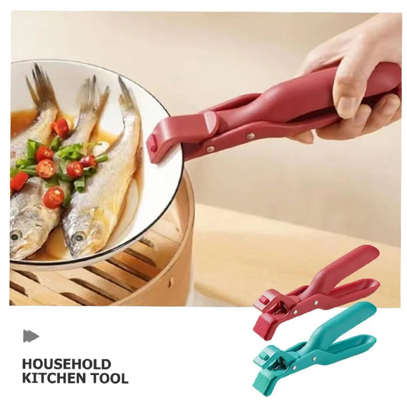 Anti-Scald Hot Plate Gripper Bowl Dish Clips Cooking Clamp Holder Silicone Anti Slip Tongs For Kitchen Dish Bowls Plates
