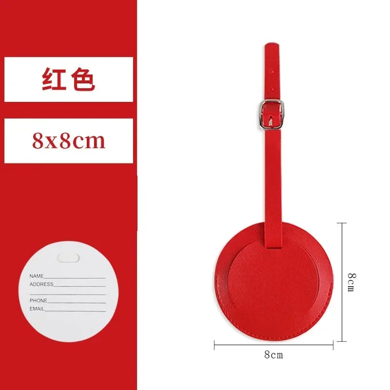 1PC PU Leather Luggage Tag Women Men Flight Holiday Travel Accessories Suitcase Tags Name ID Address Lable Bag Tags for Luggage