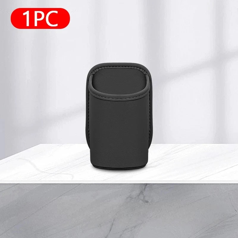 Car Door Cup Holder PU Leather Automotive Black Drink Rack Storage Bin Auto Back Seat Cup Holder Organizer For Car Accessories