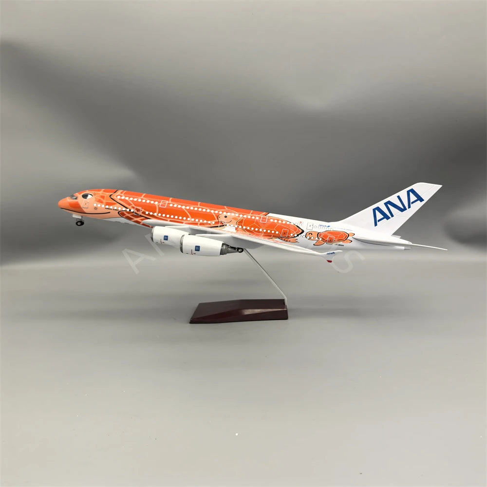 1:160 47CM Japan Air ANA Toys Airbus A380 Model Plane Cartoon Sea Turtle Airlines Diecast Airplane Aircraft for Decoration