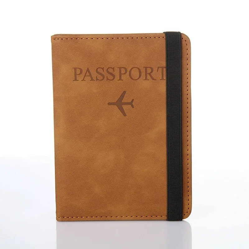 Vintage RFID PU Leather Passport Cover Multi-Function Wallet Case with ID Bank Card Slots for Women & Men Travel Accessory