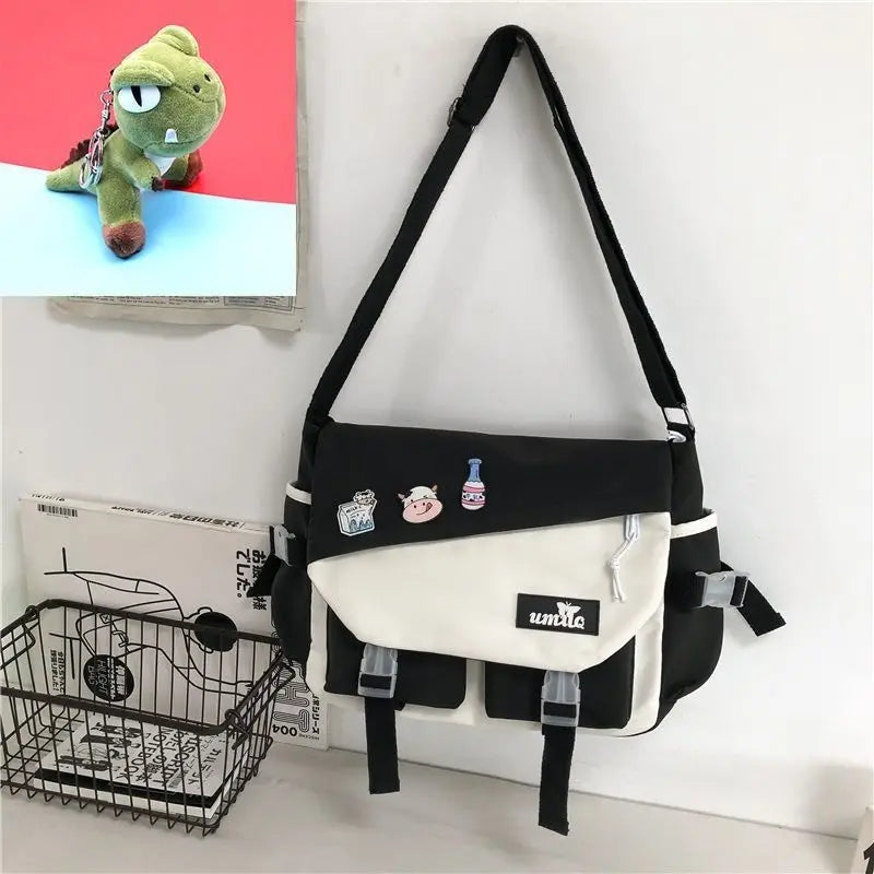 Nylon Handbags Shoulder Bag Large Capacity Crossbody Bags for Teenager Girls Men Harajuku Messenger Bag Student School Bags Sac
