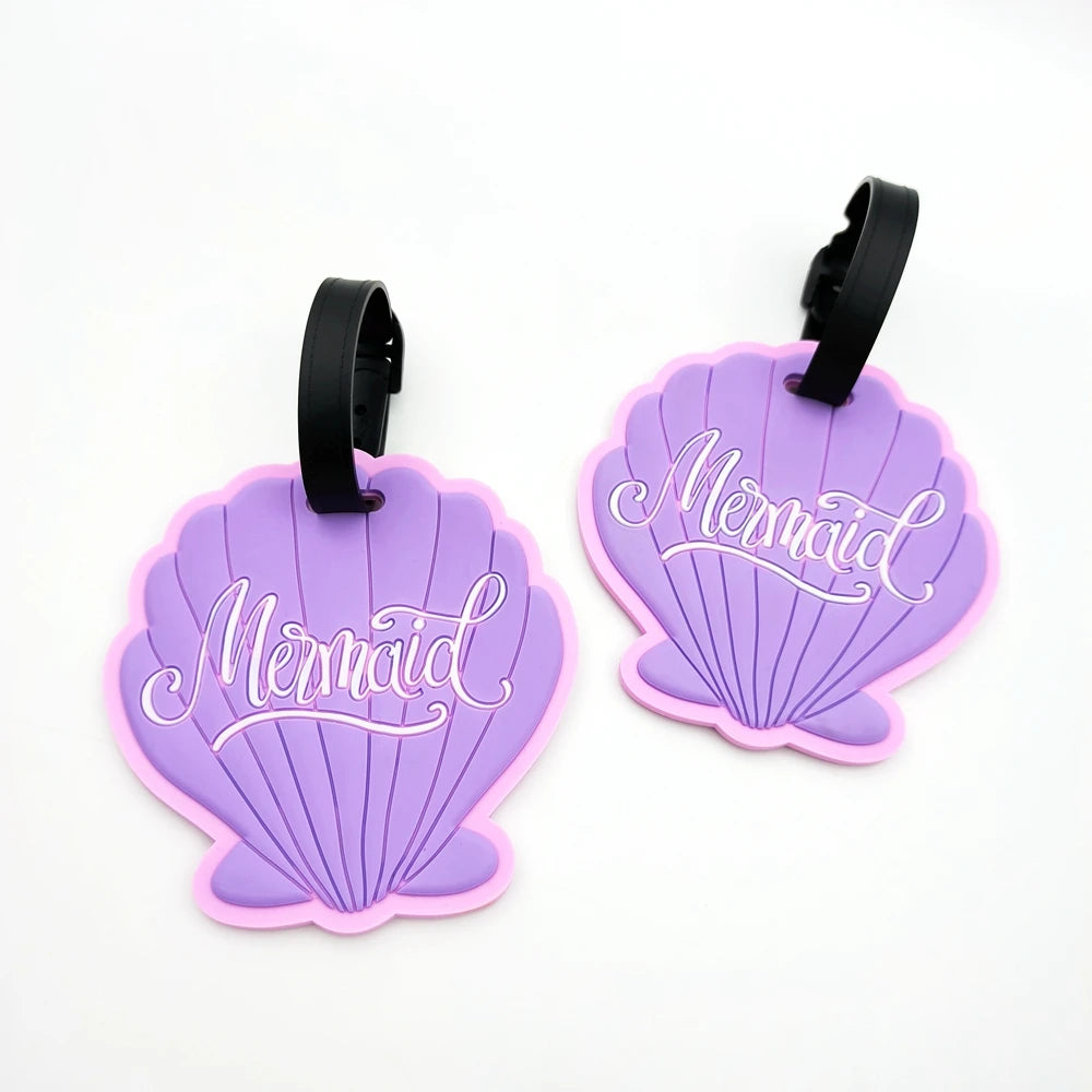 1pc/2PCS Purple Shell Luggage Tag Hanger Hanger Business Travel Airport Luggage Anti Loss ID Tag Luggage Name Label Male Female