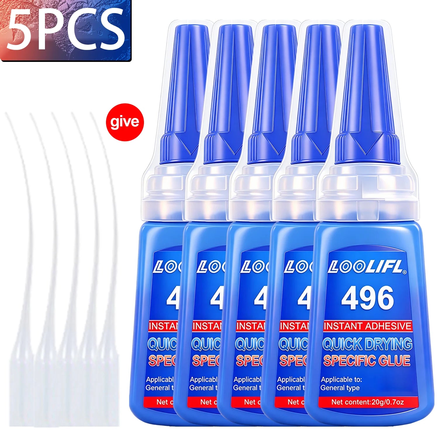 LOOLIFL Quick Drying Adhesive Nail Glue Professional Nail Glue for False Nails Acrylic Nail Rhinestone Decoration Extension Glue