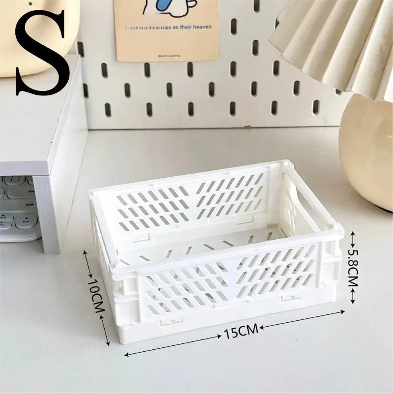 6Color Foldable Storage Baskets Student Desktop Holder Tape Stationery Cosmetic Storage Box Home Office Organizer Container