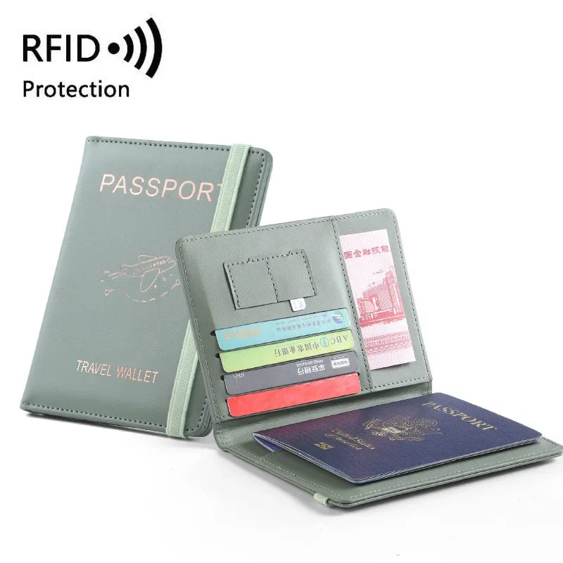 Multi-Function Passport Cover Fashion Pu Leather Case Holder Large Capacity Travel Necessary Information Storage Accessorie Item