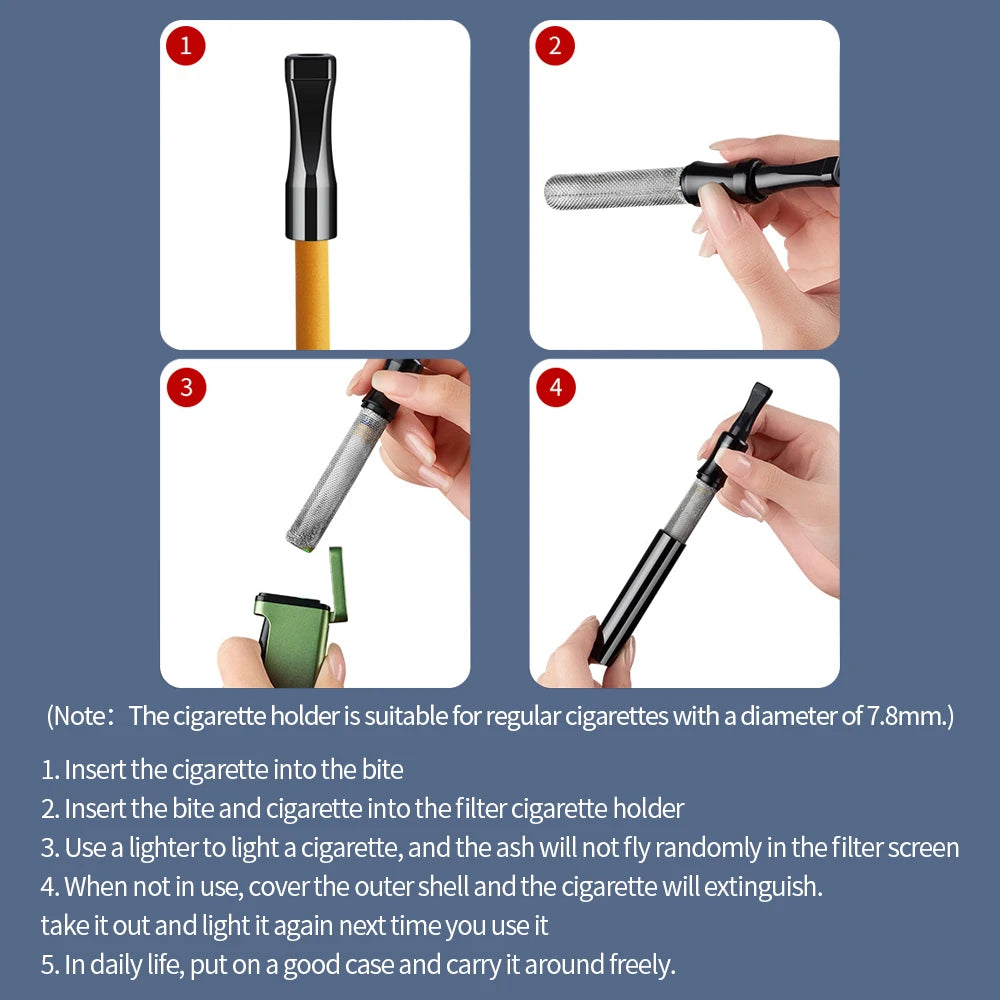 Car Ash Tray Portable Metal Mini Smokeless Ash Tray Creative Hand-Held Smell Proof Ashtray For Fathers Gift Car Smoking Outdoor