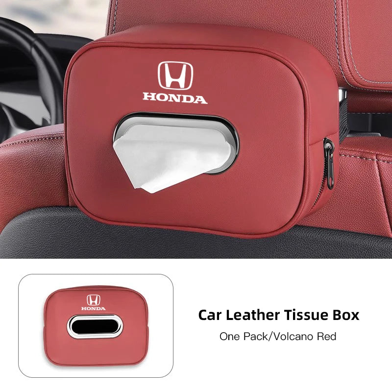 Leather Car Tissue Box Holder Rear Seat Storage Bag for Honda Civic Fit Jazz Accord Pilot CRV Odyssey Passport City Shuttle HRV