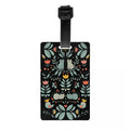 Custom Swedish Folk Cats Luggage Tag With Name Card Privacy Cover ID Label for Travel Bag Suitcase