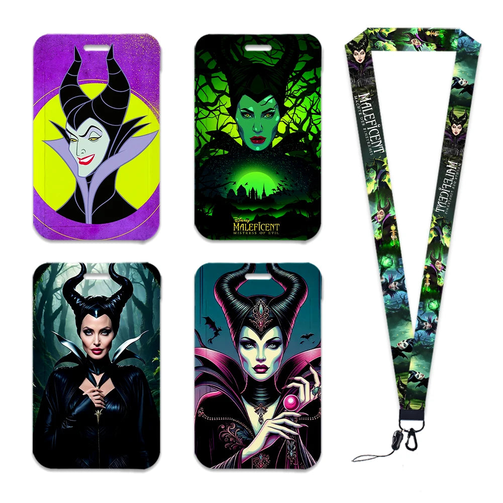 Disney Villains ID Badge Holder Neck Strap Pendant Door Card Holders Lanyards Girls Lanyard Student Kids Credential Holder