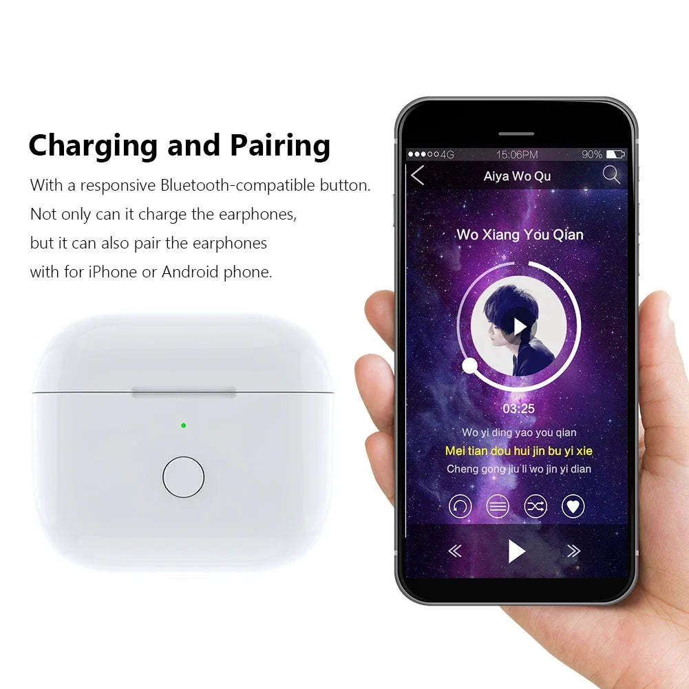 Replacement For AirPod Pro1 2 Charging Case  with AirPods 4st&2nd Generation Wireless Charging box Bluetooth Pairing For Apple 3