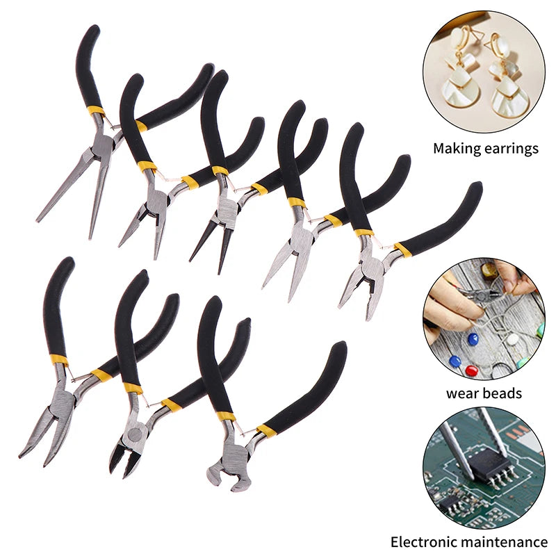 Jewelry Multi-functional Pliers Carbon Steel Forging Jewellery Plier Mini Plier Round Flat Long Nose Plier Jewelry DIY Hand Tool