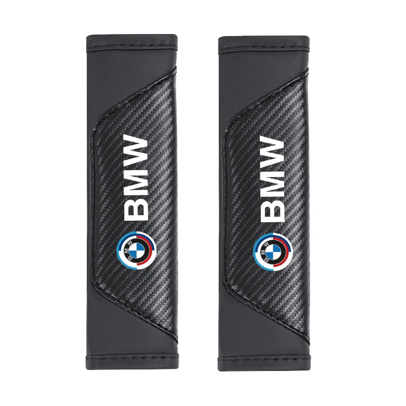 2Pcs Car Leather Seat Belt Shoulder Cushion Protective Cover Auto Tissue Box For BMW X1 X2 X3 X5 X4 X6 X7 iX3 F20 F10 F07 E
