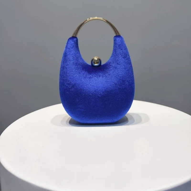 Velvet Sequin Evening Bag for Women Soft Polyester Urban Simple Style Dumpling Bag Lady Wedding  Gown Bag Banquet Bag