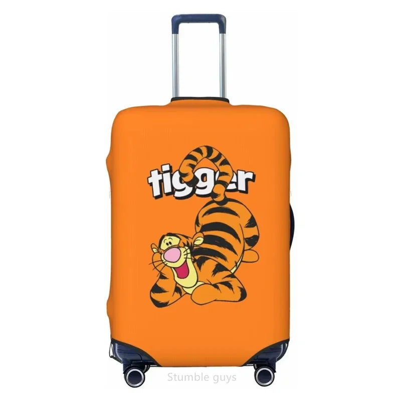Premium Washable Luggage Cover Tiggers Design Elastic Fabric 18-32 Inch Suitcases Anti-Scratch Dustproof Travel Protective Cover
