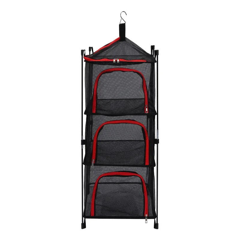 3/4 Layers Foldable Hanging Mesh Anti-insect Drying Storage Net Rack Drying Folding Net Camping Sun-dried Fish Drying Net Rack