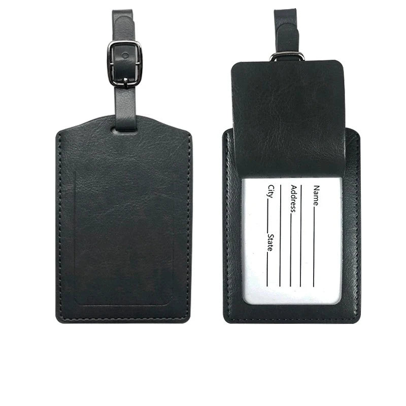 Customized Initials Baggage Tag Travel Business Luggage Tag Thickened Pu Leather Boarding Pass Flap Suitcase Tag Wedding Gift