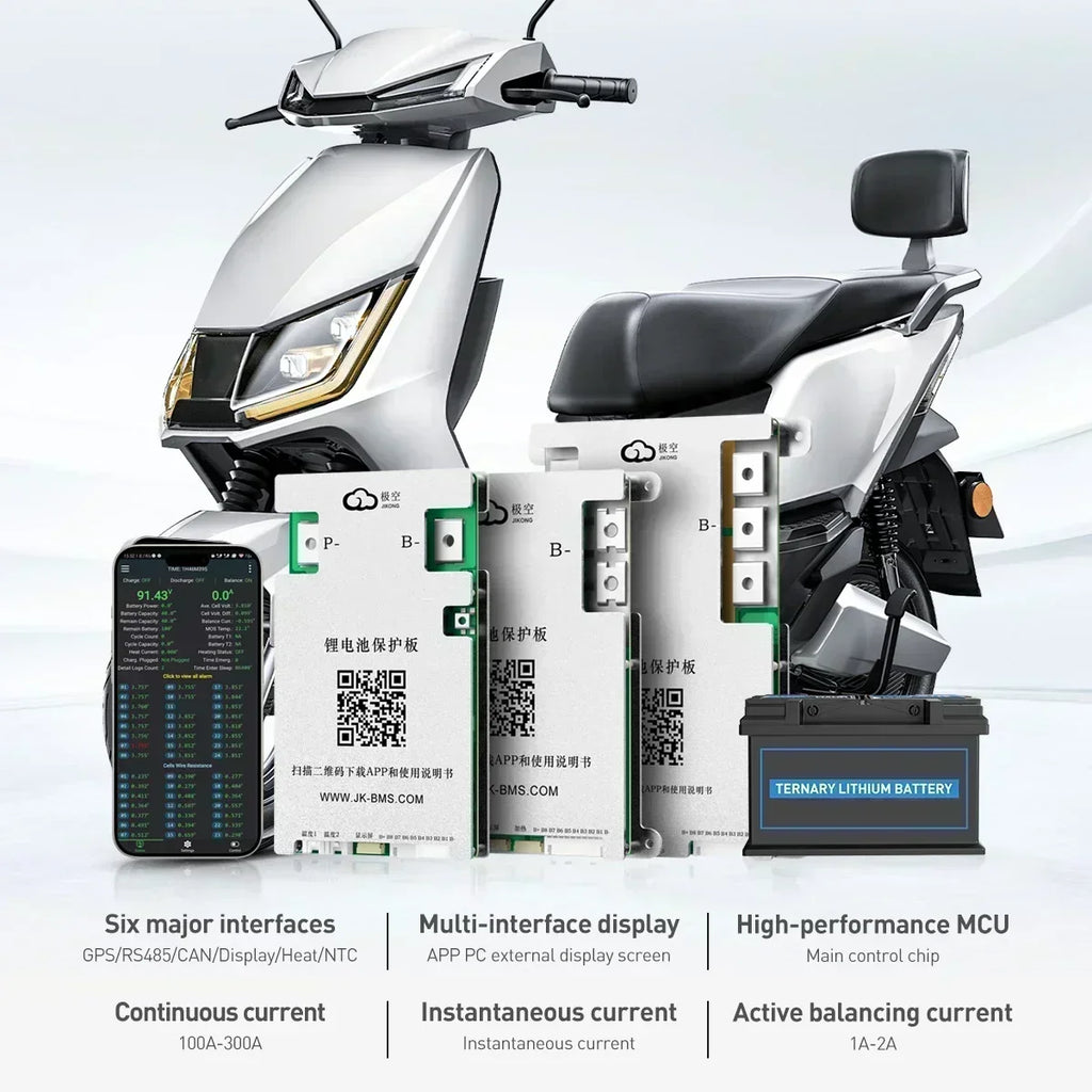 JIKONG JK-B2A8S20P BMS Lifepo4 Li-Ion Lto Battery 200A Active Balanced Smart BMS 4S-8S 12V/24V Active Balance Current 2A