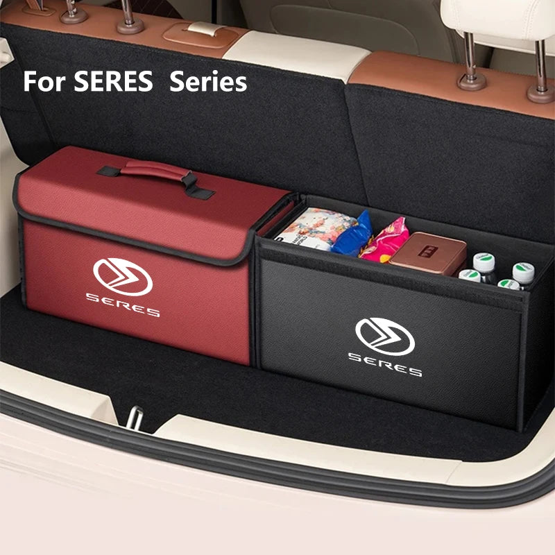 Car Trunk Storage Box Organizer Stowing Tidying Container Bag Leather For SERES 7 SERES 5 SERES 8 9 2025 M7 M5 Accessories