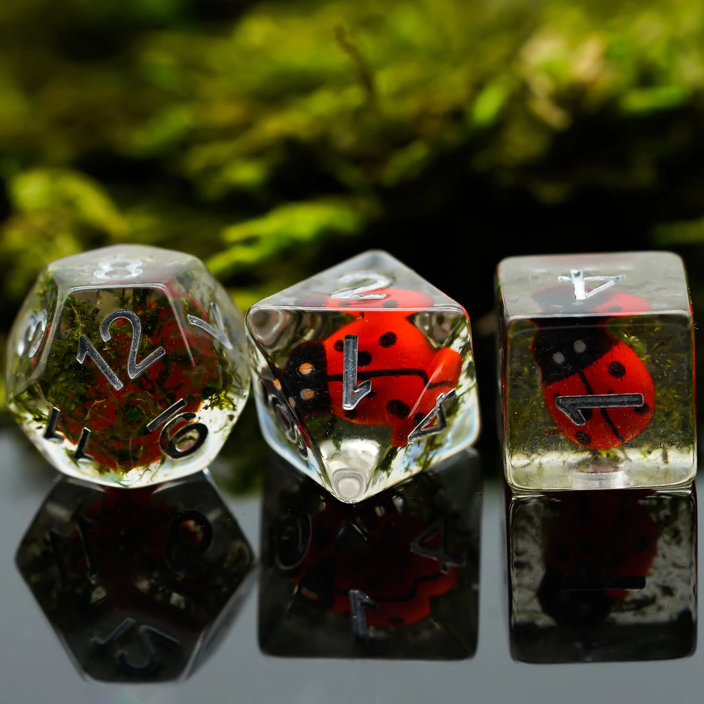 Cusdie Cute Animals DnD Dice Resin D4 D6 D8 D10 D% D12 D20 Polyhedral Dice Set for D&D Pathfinder Role Playing Table Board Games