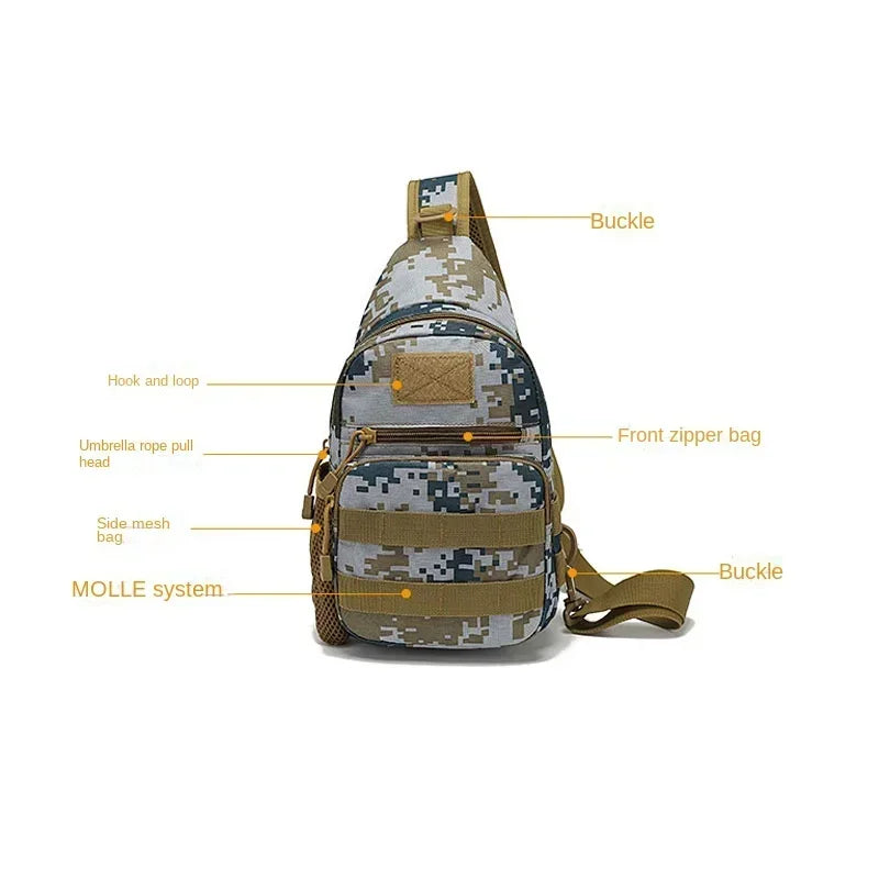 Tactical Shoulder Bag Men Hiking Backpack Nylon Outdoor Hunting Camping Fishing Molle Trekking Chest Sling Bag