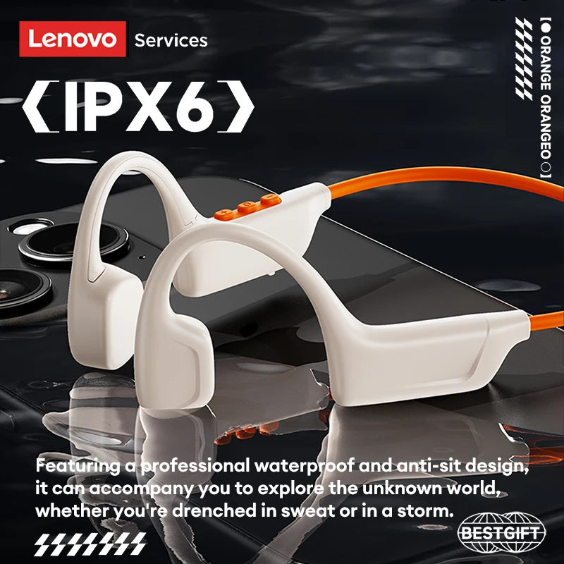 Lenovo S102 Bone Conduction Bluetooth V6.0 Earphones Wireless Sports Headphones Waterproof Sweatproof Running Cycling Neckband