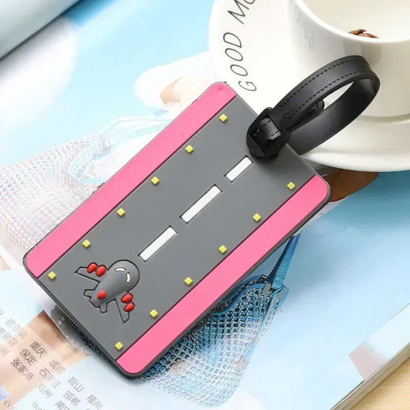 1PCS Colors Luggage Tags Backpack Bags Suitcase Name Tags Pendants Cute Cartoon Airplane Boarding Labels Travel Accessories