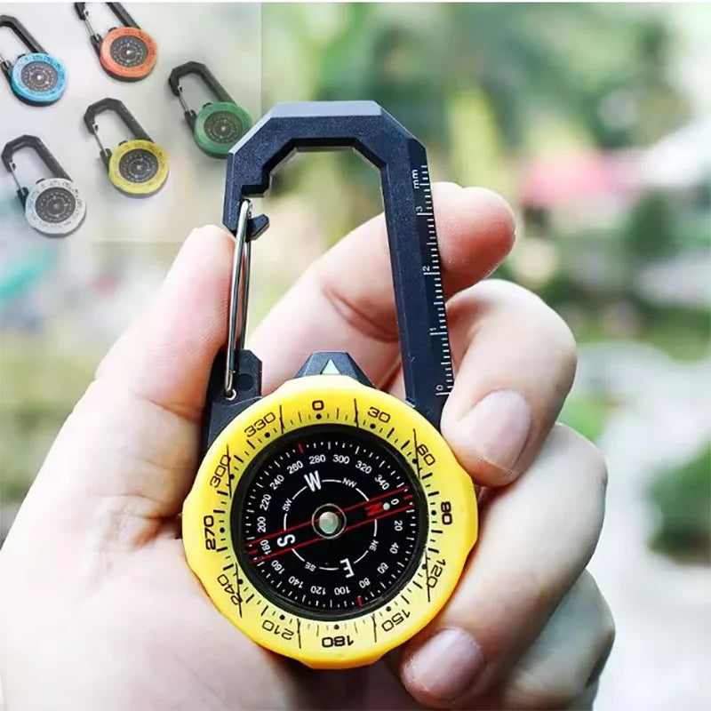 Portable Luminous Compass Carabiner Mini Survival Directional Tool for Outdoor Hiking Camping Mountaineering Survival Kids Gift