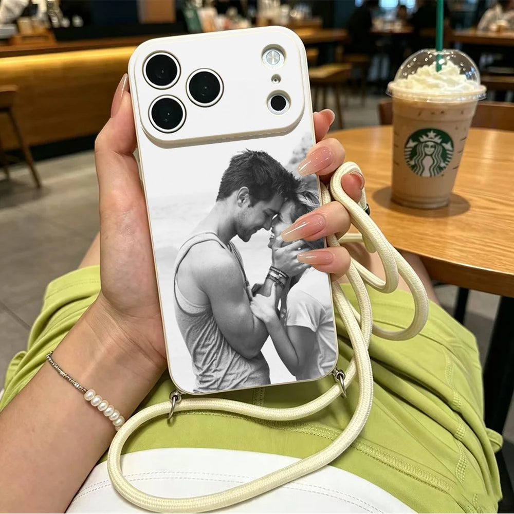 Crossbody Custom Matte Phone Case For iPhone 18 17 16 15 14 13 12 11 Pro Max Mini SE XS XR 8 Plus Adjustable Hanging Rope Cover