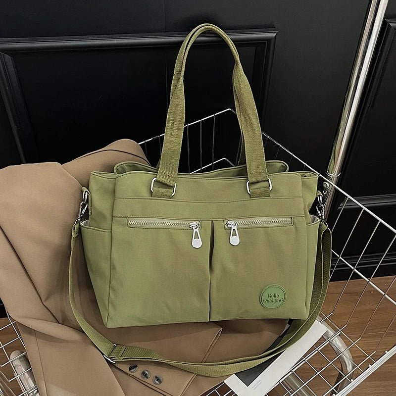 Nylon Solid Zipper Large Capacity Casual Tote Bag Multifunctional Durable Crossbody Bags Sweet Daily Commute Versatile Bags