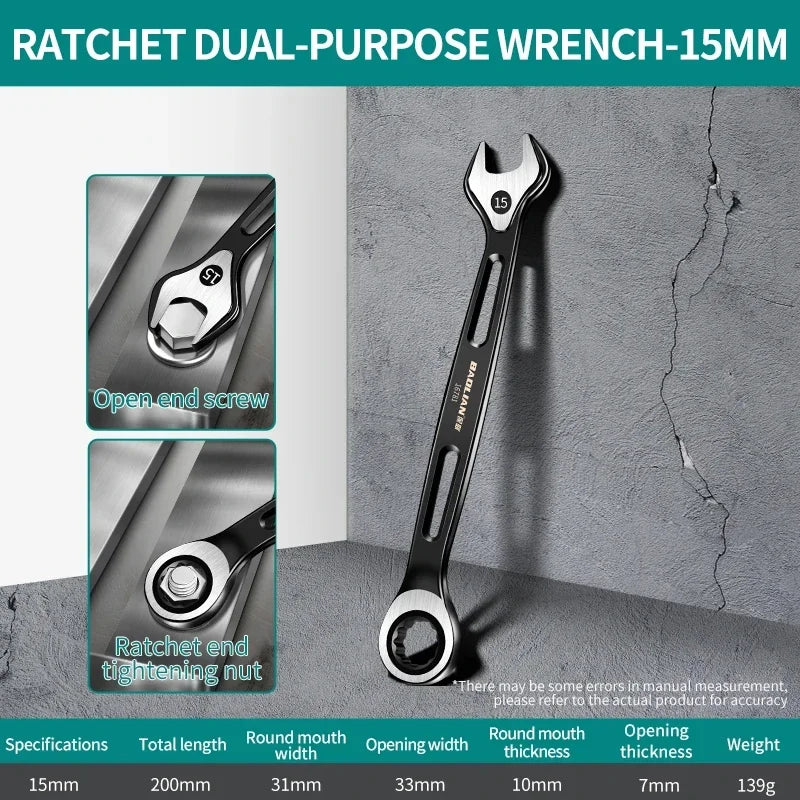 6mm-22mm Combination Wrench Dual-purpose Wrench Labor-saving Anti Slip Metric Universal Spanner For Car Repair Hand Tool