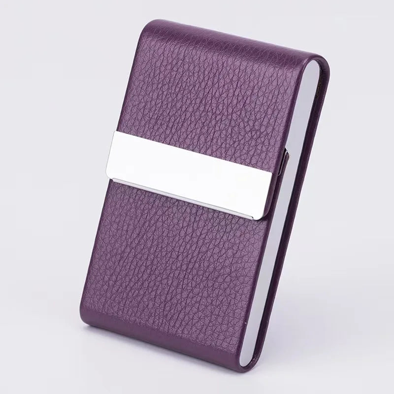Slim 7 Slot Cigarette Case for Women I Automatic Pop-Up Mini Leather Holder l Shockproof Metal Core & Pastel Colors Gift Box