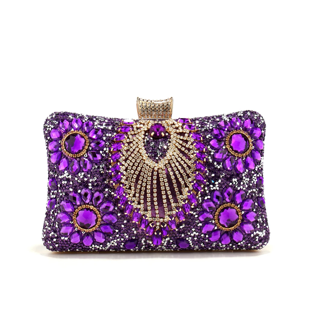 Acrylic Flower One Side Glitter Tassel Women Evening Bags Diamonds Small Day Clutch Luxury New Chain Shoulder Handbags For Party