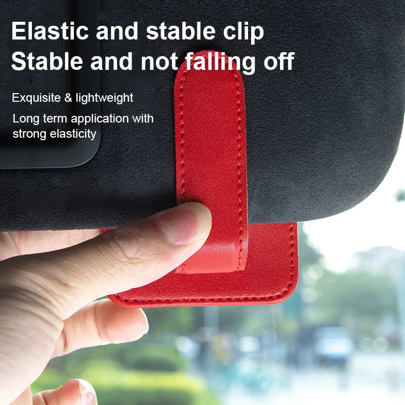 Car Mounted Multifunctional Glasses Clip Ticket Holder, Practical High-End Circular Eye Clip, Multifunctional Accessory