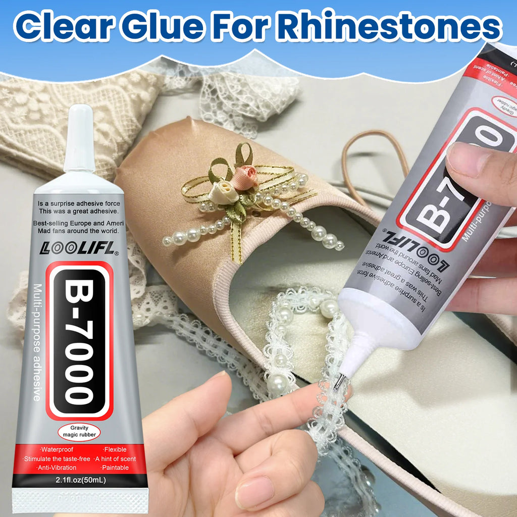 B7000 Soft Glue-Jewelry Glue, Cloth Glue, Manual DIY, Accurate Dot Coating Design, Tasteless and Transparent Waterproof Glue.