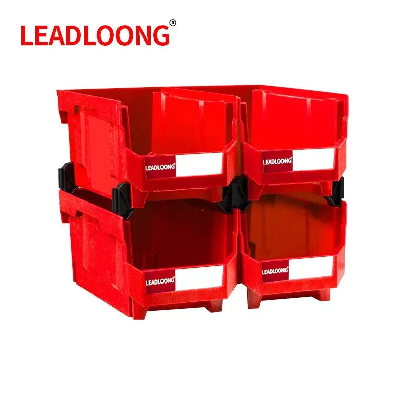 LEADLOONG V6 Stackable Box 4pcs 14.8*8.4*7in/37.7*21.3*18cm Large Capacity Multi-Functional Storage Containers Shelves