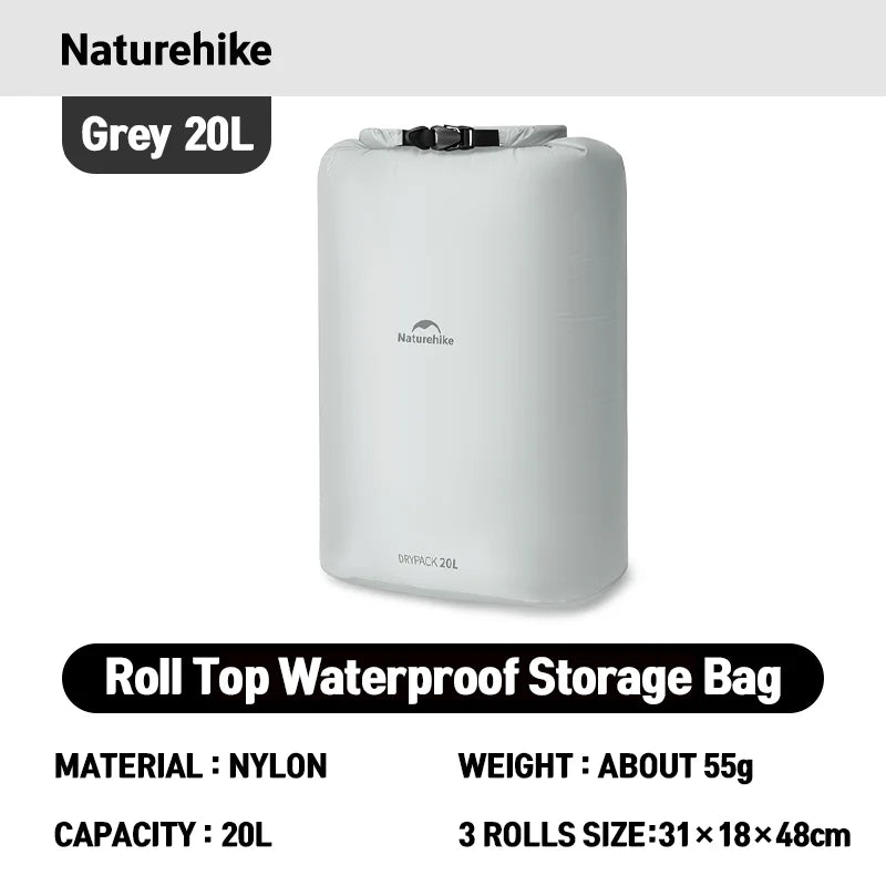 Naturehike Rolled Storage Bag Outdoor Travel Hiking Lightweight Waterproof Vacuum Compression Dispenser Bags Portable Organizer