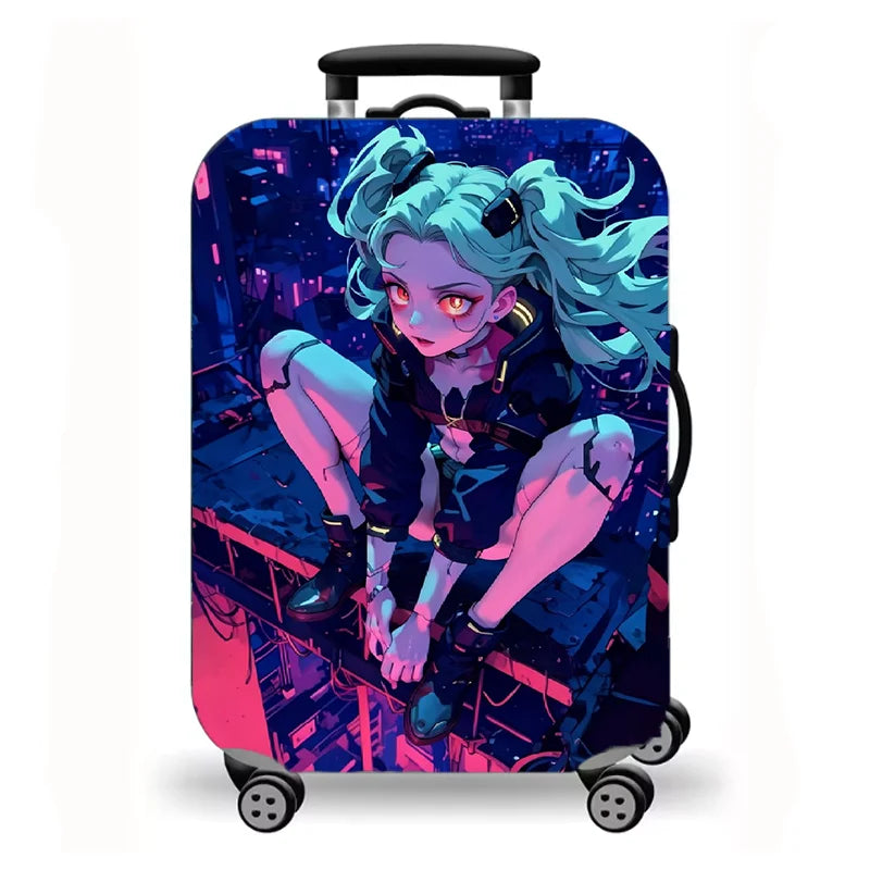 Luggage Cover, Anime Fantasy Cosmic Art Print Stretch Suitcase Protector for Travel, Sci-Fi Character Design