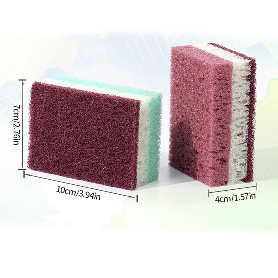 10pcs/5pcs-High density sponge cleaning cloth, dishwashing cloth, non greasy kitchen and catering supplies, sponge brush, pot an