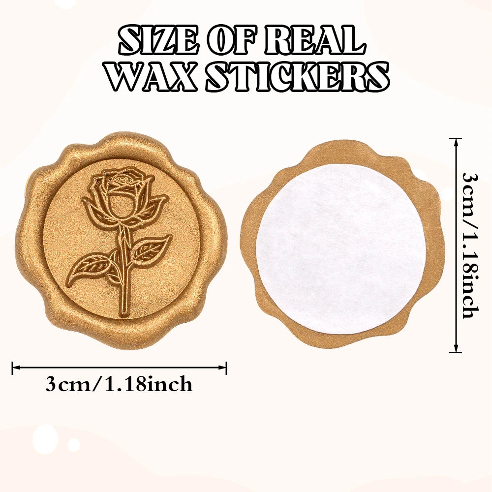Wax Seal Sticker-3D Vintage Rose Floral Wedding Invitation Envelope Seal Stickers,20Pcs Self- Adhesive Pearl Pink Flower Sticker