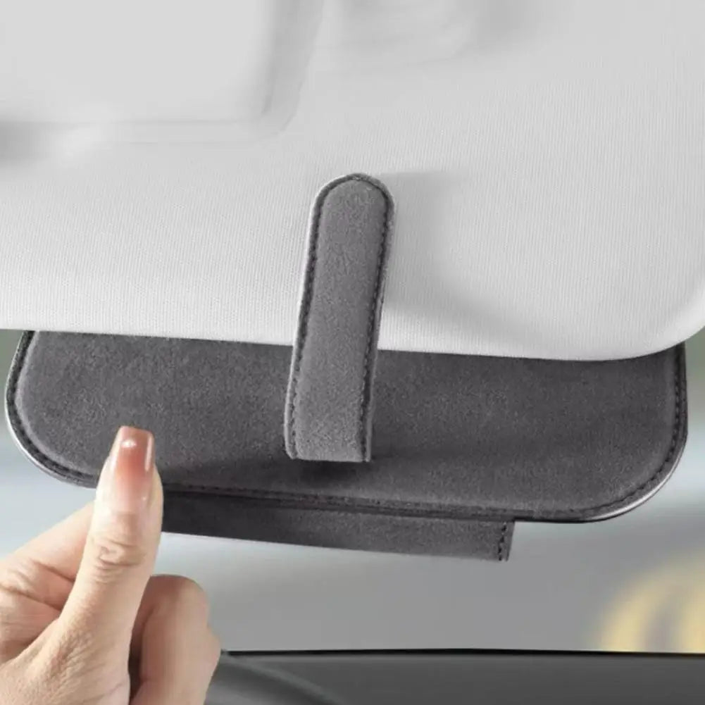 Portable Car Glasses Case Universal Sun Visor Sunglasses Holder Box OneHand Access Eyeglass Storage Auto Accessories