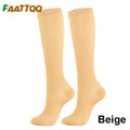 FAATTQQ 1Pair Compression Socks for Men & Women 15-20mmHg-Graduated Supports Socks for Soccer Travel Hiking Running Nurses