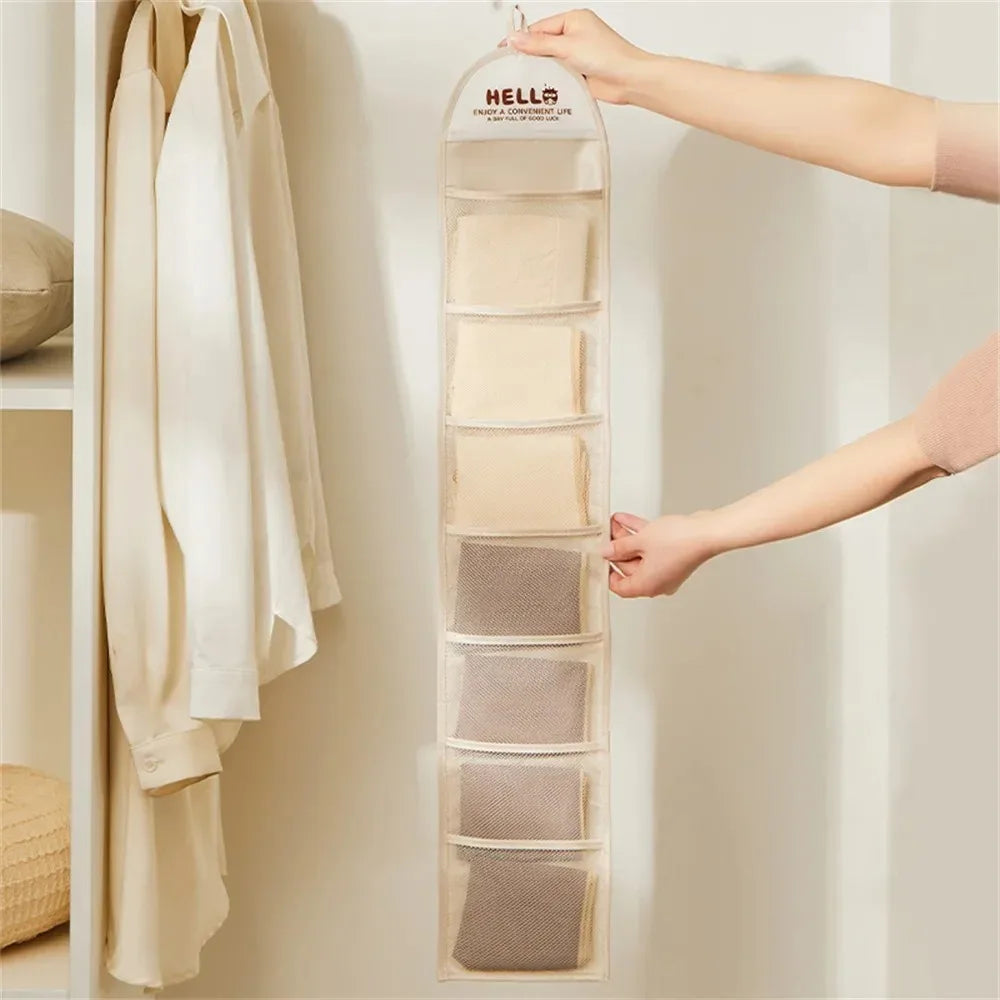 Underwear Storage Bag Socks Girl's Hair Ties Storage Bag Multi-layer Storage Hanging Storage Dorm Room Back Door Storage Bags