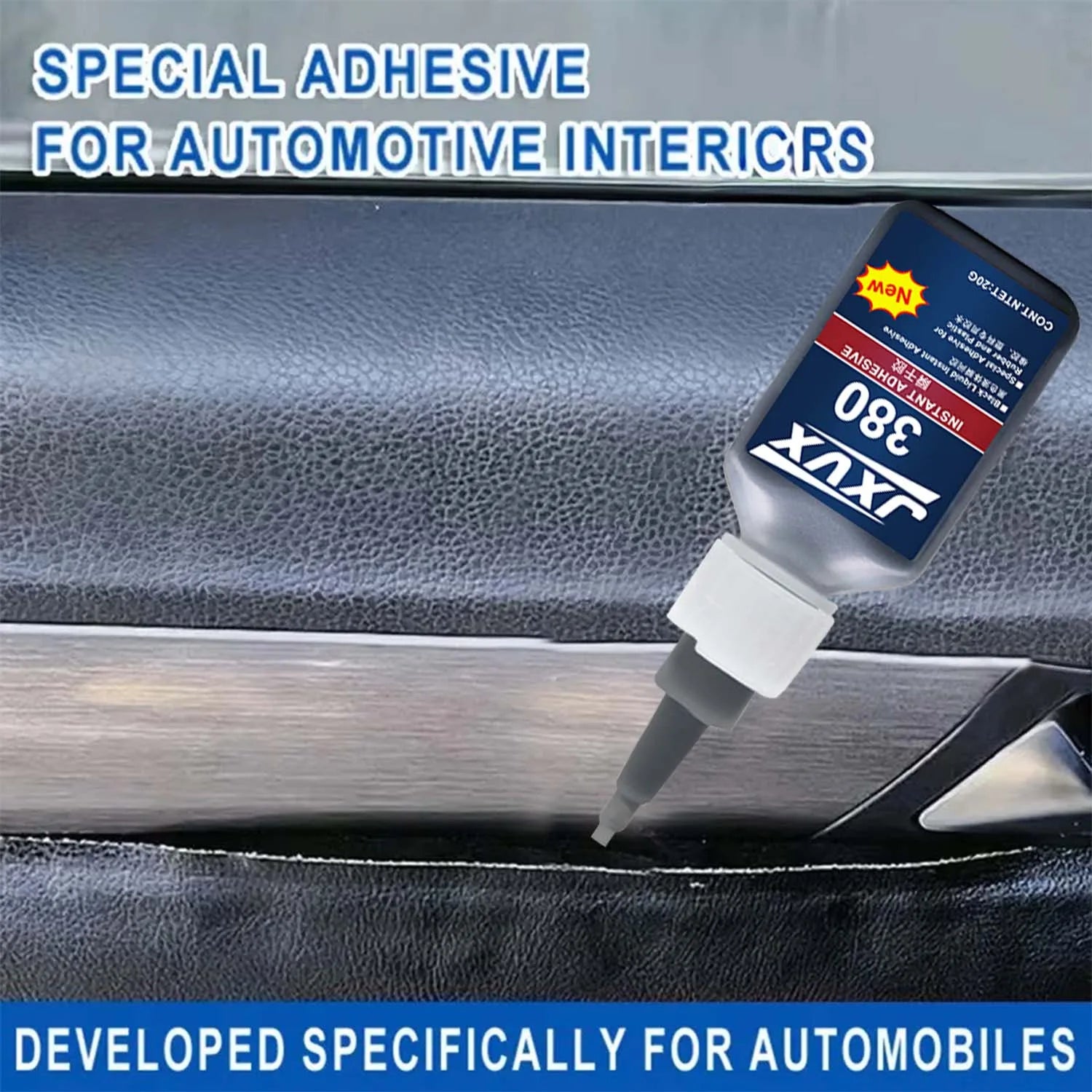 380 Automotive Sealant Adhesive Adhesive Strong Quick Dry Flexible Bond for Automotive Seats Steering Wheel Sofa & Furniture 20g
