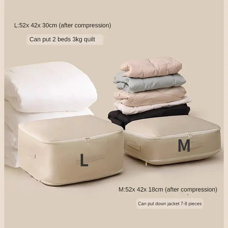 Large Compression Bag Quilt Clothes Closet Cabinet Organizer Storagepouch Ultra Space Saving Self Compression Organizer