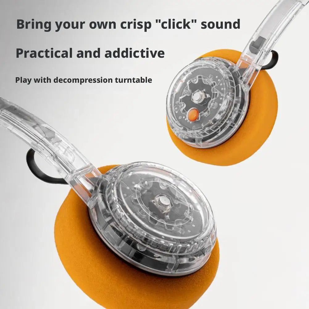 Retro Transparent Headband Bluetooth Headphone Rotate to Adjust Volume Songs Wireless HIFI Stereo Earphone