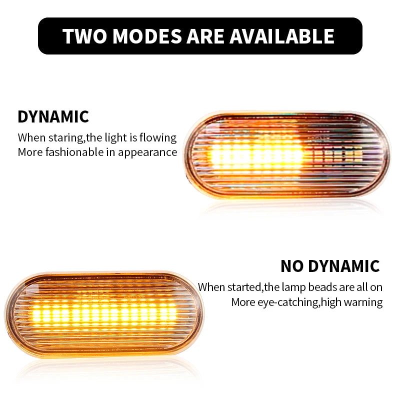 2PCS LED Side Marker Turn Signal Lights Canbus For VW Bora 98-05 Golf 95-05 Lupo 98-05 Passat 96-03 Polo 94-05 Sharan 95-00